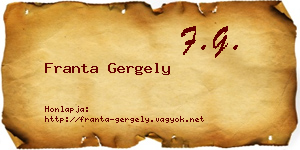Franta Gergely névjegykártya
